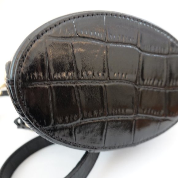 NEW ❤️ Florian London Black Croc Embossed Bucket Crossbody / Wristlet (P… - Picture 15 of 16